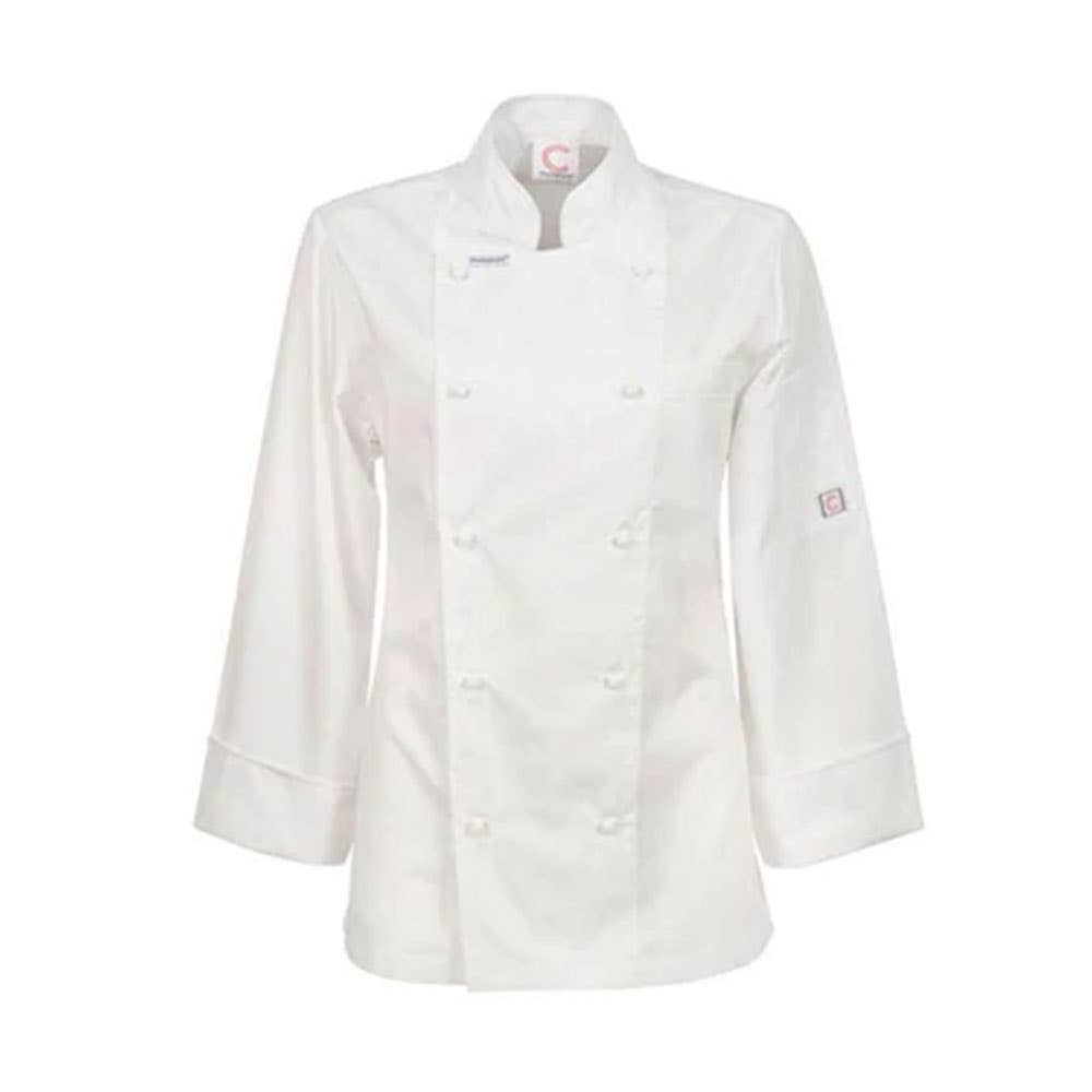 Chef Jacket Ladies White L/S With Press Studs  10Wht CJL20-White-10 40033731 CJL20-White-10