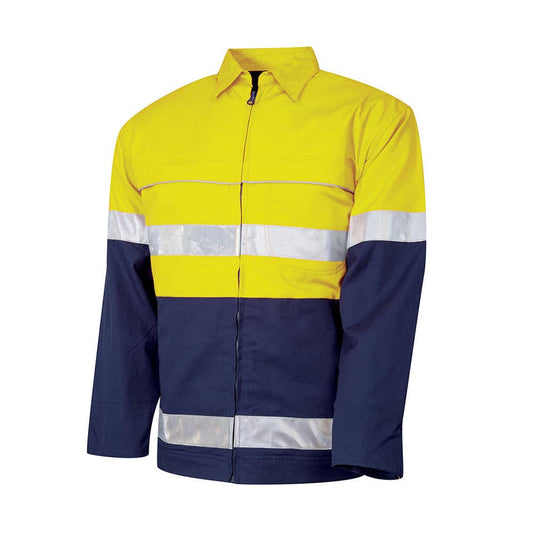 DJ2192T1 Hi-Vis Cotton Drill Taped Jacket_DJ2192T1