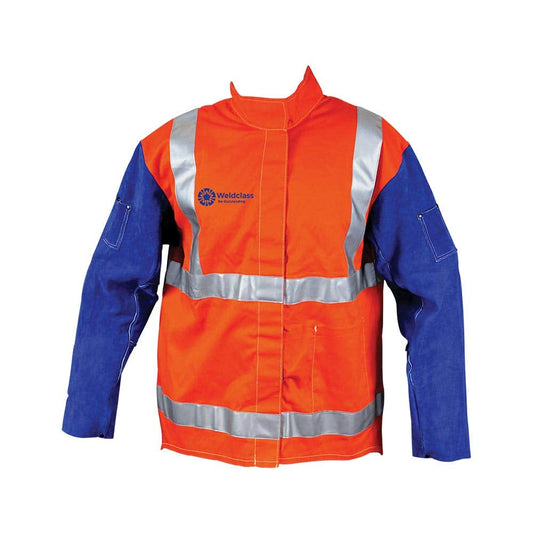 Promax Hi-Vis Taped Fire Resistant Cotton Welding Jacket HV2