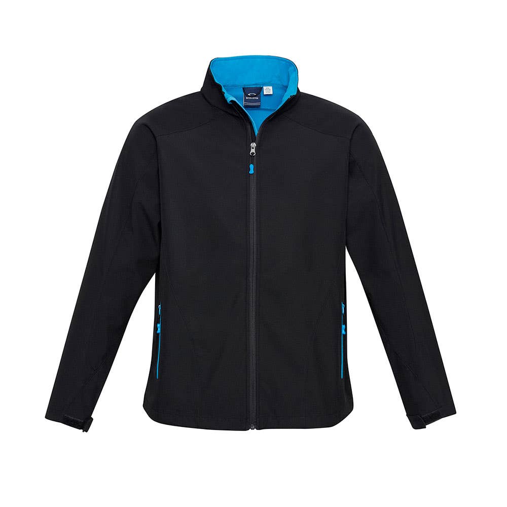 Jacket Softshell Kids Polyester Geneva Black/cyaN 14 J307K Biz 422852 J307K-BLK/CYN-14