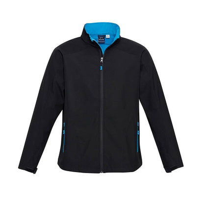 Jacket Softshell Kids Polyester Geneva Black/cyaN 14 J307K Biz 422852 J307K-BLK/CYN-14