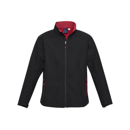 Jacket Softshell Mens Polyester Geneva Black/Red 2XL Biz BAE Logo 50105377 BAE J307M-BLK/RED-2XL