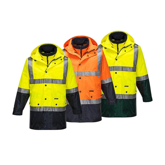 MJ881 Hi-Vis 4 In 1 Taped Wet Weather Jacket MJ881