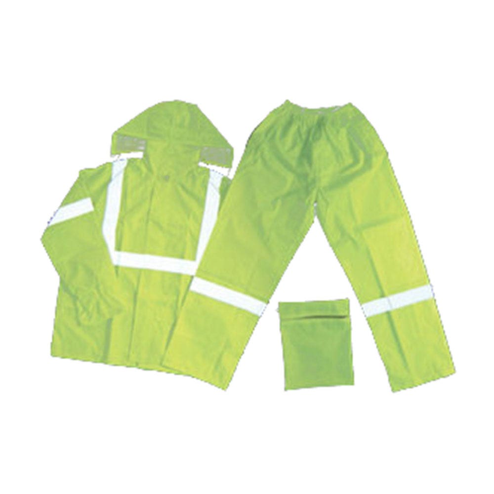 Jacket + Pant Set Wet Weather PVC Reflective Tape Yellow 2XL Atex 40004860 WW170762ZT2X