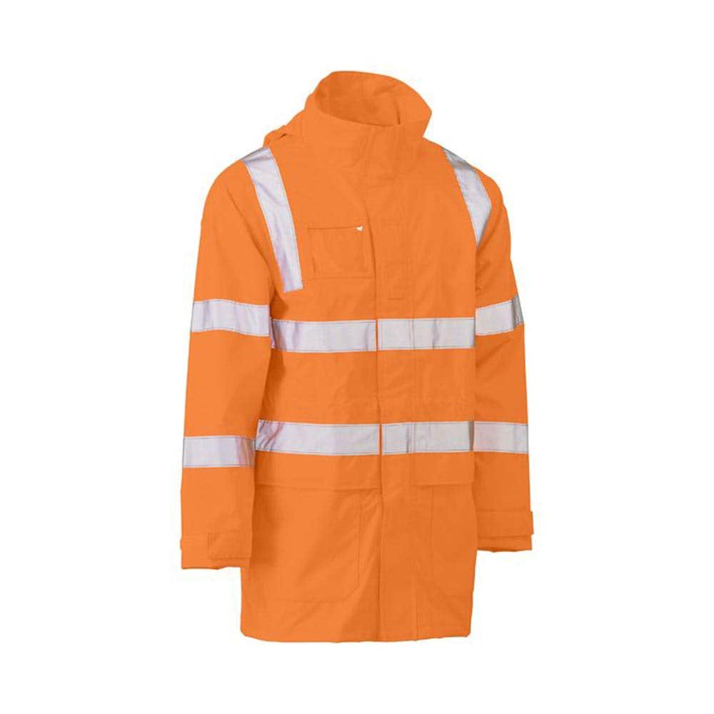 Jacket Taped Hi-Vis Wet Weather VIC Rail Bisley 2XL Orange BJ6964T BVOR2XL 40021903 BJ6964T BVOR2XL