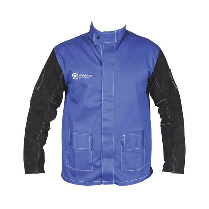 Promax Fire Retardant Cotton Welding Jacket with Leather Sleeves_WC046