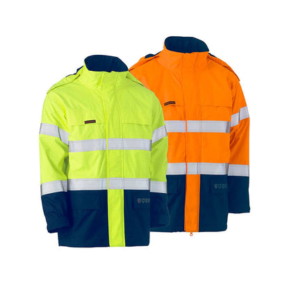 BJ8110T Fire Retardant Hi-Vis Taped Rain Jacket Infrabuild Logo INFRABJ8110T
