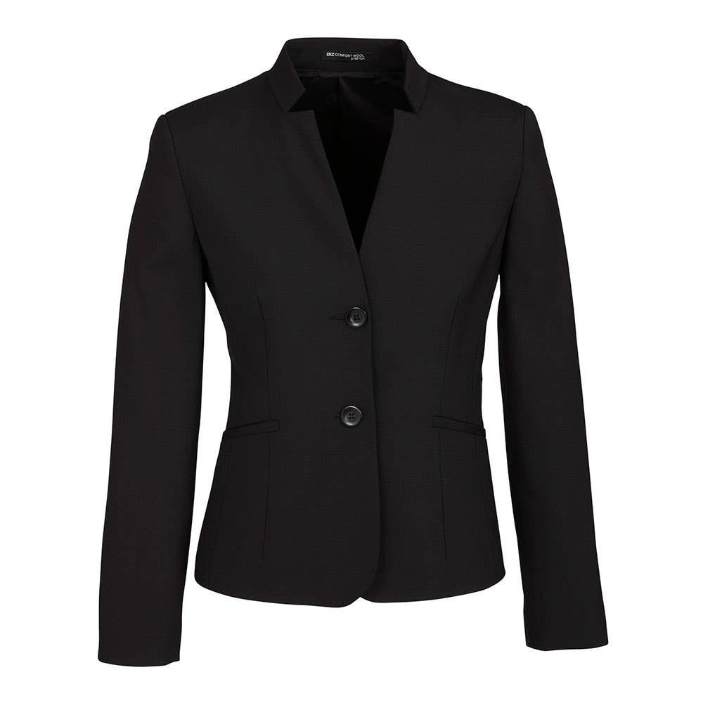Reverse Lapel Jacket Ladies Black - 12 36015389 64013-BLK-12