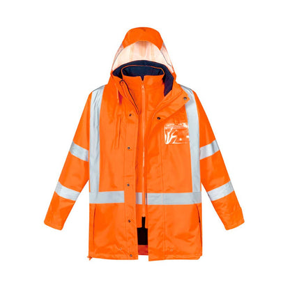 ZJ616 Hi-Vis X Back Taped 4 in 1 Waterproof Jacket ZJ616