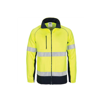 Hi Vis Full Zip Fleecy Sweat W/Tape-Yellow/Navy-M 36016238 3726-Y/N-M