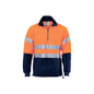 Jumper 2XL Orange/Navy 300gsm Poly Polar Fleece 3M Tape Hi Vis 1/2 Zip 459484 3829-O/N-2XL