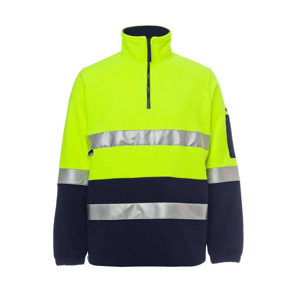 Jumper Polar Fleece 280gsm Hi-Vis 3M Tape Half Zip Lime/Navy 2XL 311169 6DNPF-LIM/NAV-2XL