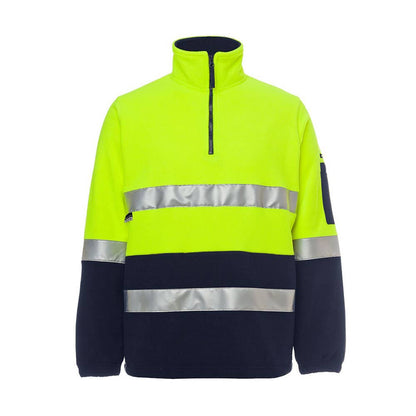 Jumper Polar Fleece 280gsm Hi-Vis 3M Tape Half Zip Lime/Navy 2XL 311169 6DNPF-LIM/NAV-2XL