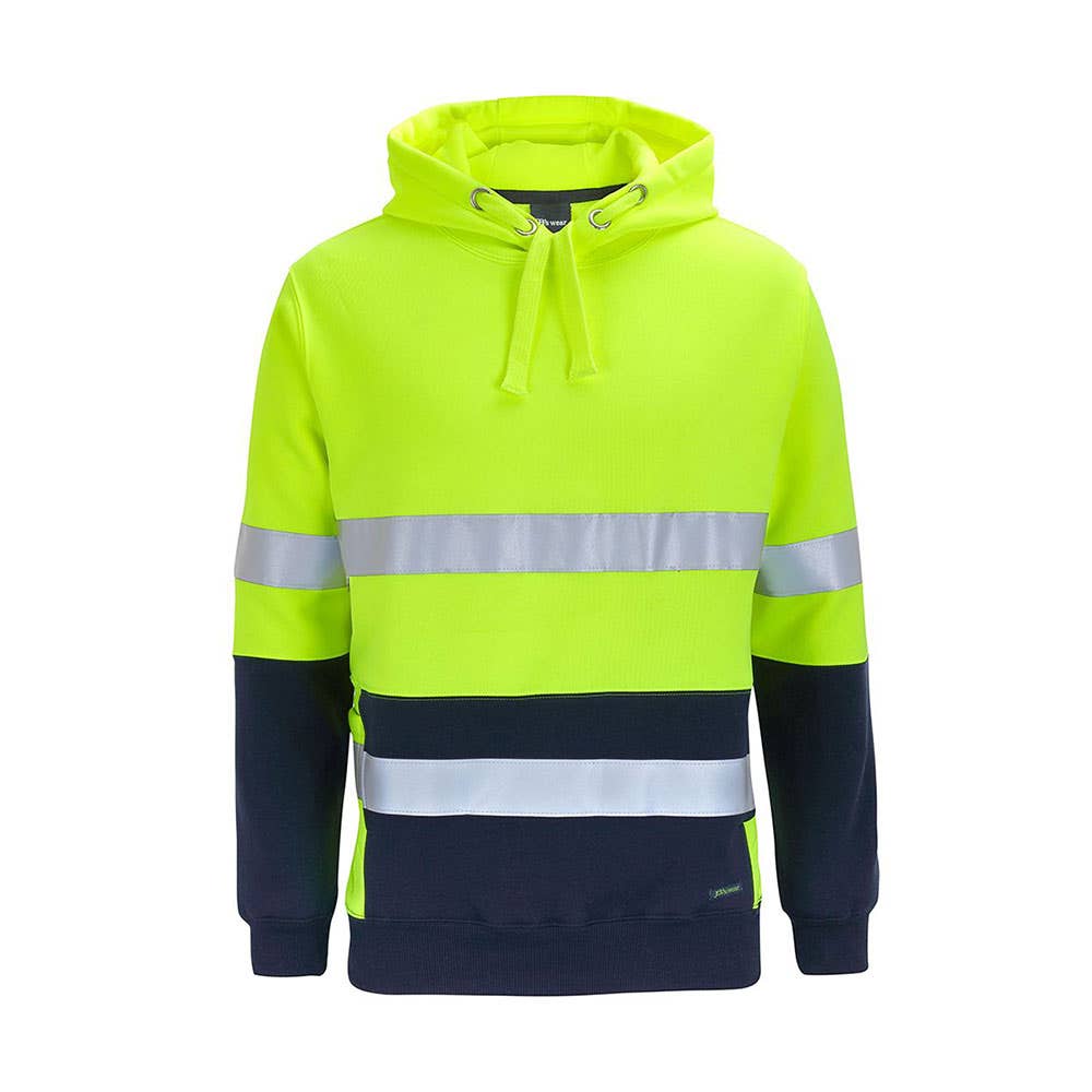 6DPJ Hi-Vis Day/Night Pullover Hoodie 330gsm Lime/Navy L 509924 6DPJ-lime/nvy-large