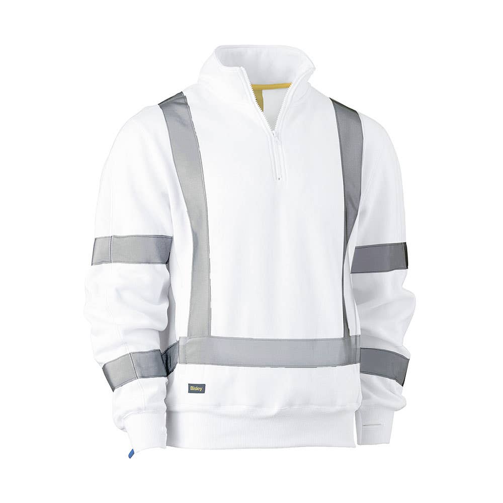 Jumper Pullover Poly Cotton Fleece 300gsm Tape White 2XL Bisley 40007779 BK6321XT BWHT2XL