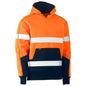 Jumper Hoodie Poly Fleece 300gsm Tape Hi Vis Orange/Navy 2XL Bisley 40007359 BK6619T TT052XL