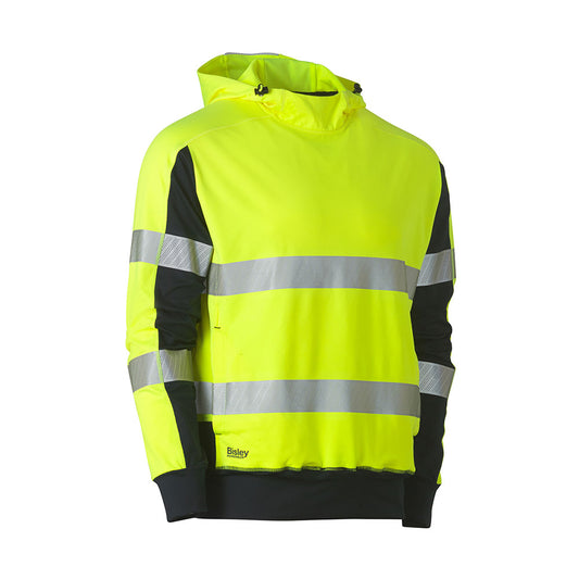 Jumper Hoodie Stretch Fleece Taped Hi-Vis Yellow/Navy 2XL Bisley 40014104 BK6815T TT042XL
