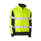 Jumper Pullover Fleece Stretch Zip Hi-Vis Taped Yellow/Navy 2XL Bisley 40014203 BK6817T TT042XL
