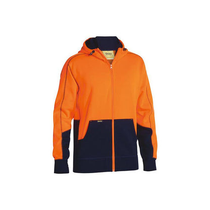 Bisley Hi Vis Fleece Hoodie Orange/ Navy Large_282823_BK6819_TT05L