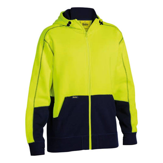 Bisley Hi Vis Fleece Hoodie Yellow/ Navy 2XL_201434_BK6619_TT042XL