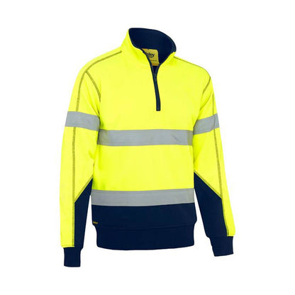 Jumper Taped Hi-Vis Fleece Pullover Sherpa Lining Bisley 2XL Yellow/Navy 40022062 BK6987T TT042XL
