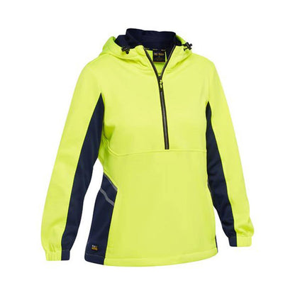 BKL6571 Women's Hi-Vis Liquid Repellent Fleece Hoodie Yellow/Navy 10_40048305_BKL6571_TT0410