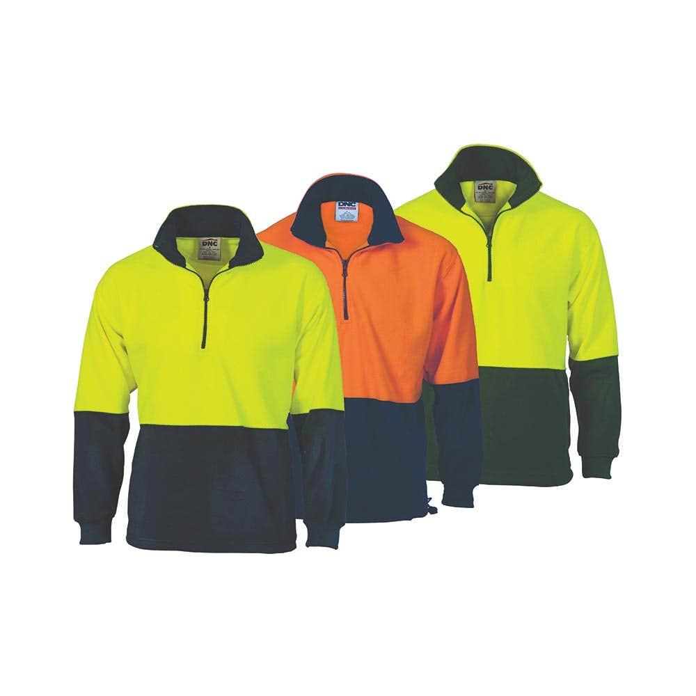 3825 Hi-Vis Jumper Two-Tone Closed Front Polar Fleece 300gsm DNC3825