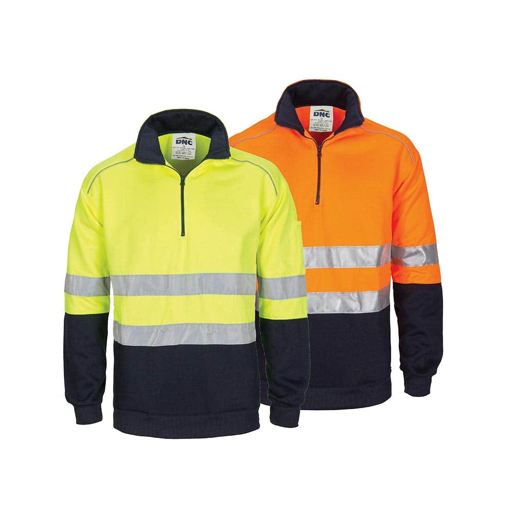 3729 Hi-Vis Fleecy Closed Front Taped Jumper 300gsm 3729