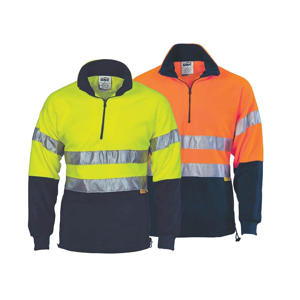 3829 Hi-Vis Jumper Two-Tone Taped Closed Front Polar Fleece 300gsm DNC3829