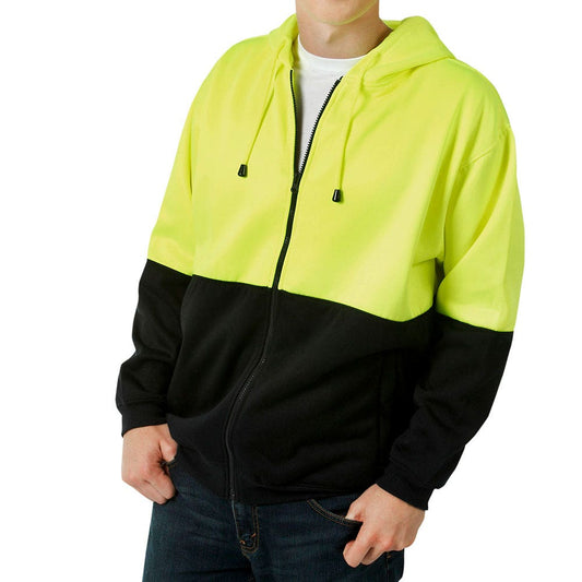 F94 Hi-Vis Hoodie Jumper Two-Tone Zip Front 300gsm F94
