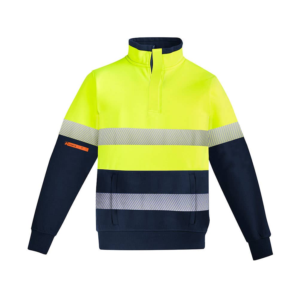 Jumper Brushed Fleece HRC2 1/4 Zip Yellow/Navy 2XL Syzmik 40017509 ZT150-Y/N-2XL