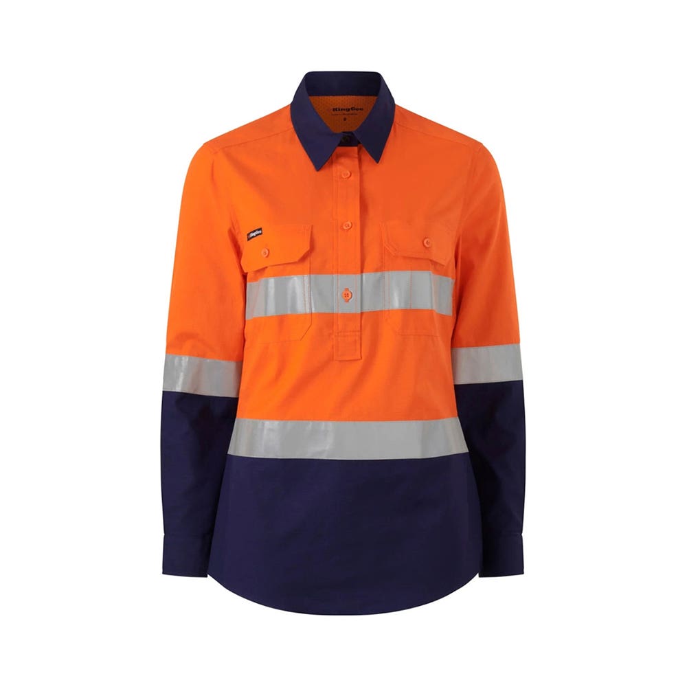 K44230 Ladies Workcool Closed Front Taped Shirt King Gee K44230