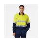 KingGee Men's Vented Spliced Drill Shirt With Tape - Yellow/Navy 2XL_531511_K54025-Y/N-2XL