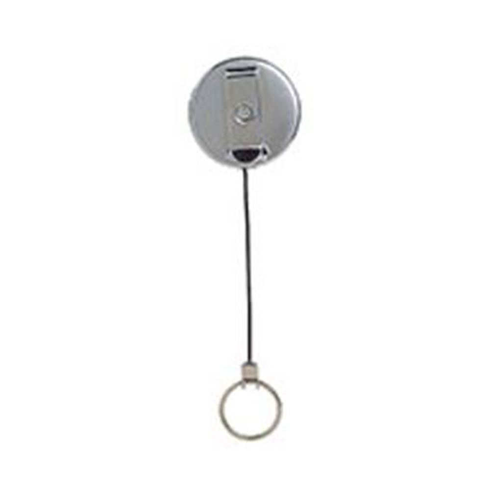 Rexel Retractable Metal Key Holder Nylon Cable 26mm Silver Pk 6_325020701_9800702