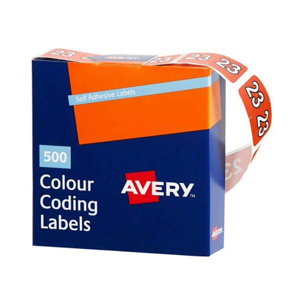 Avery Label Sidetab Year 23 Dark Orange Roll 500 Avery_40039677_86871