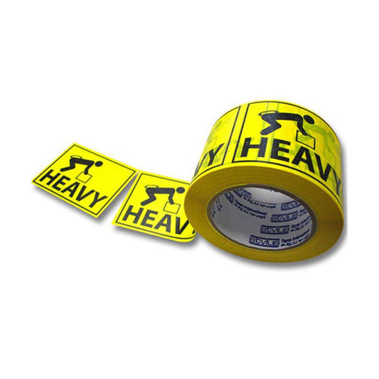 Box Labels HEAVY Yellow/Black 50m Roll 516920 A0685
