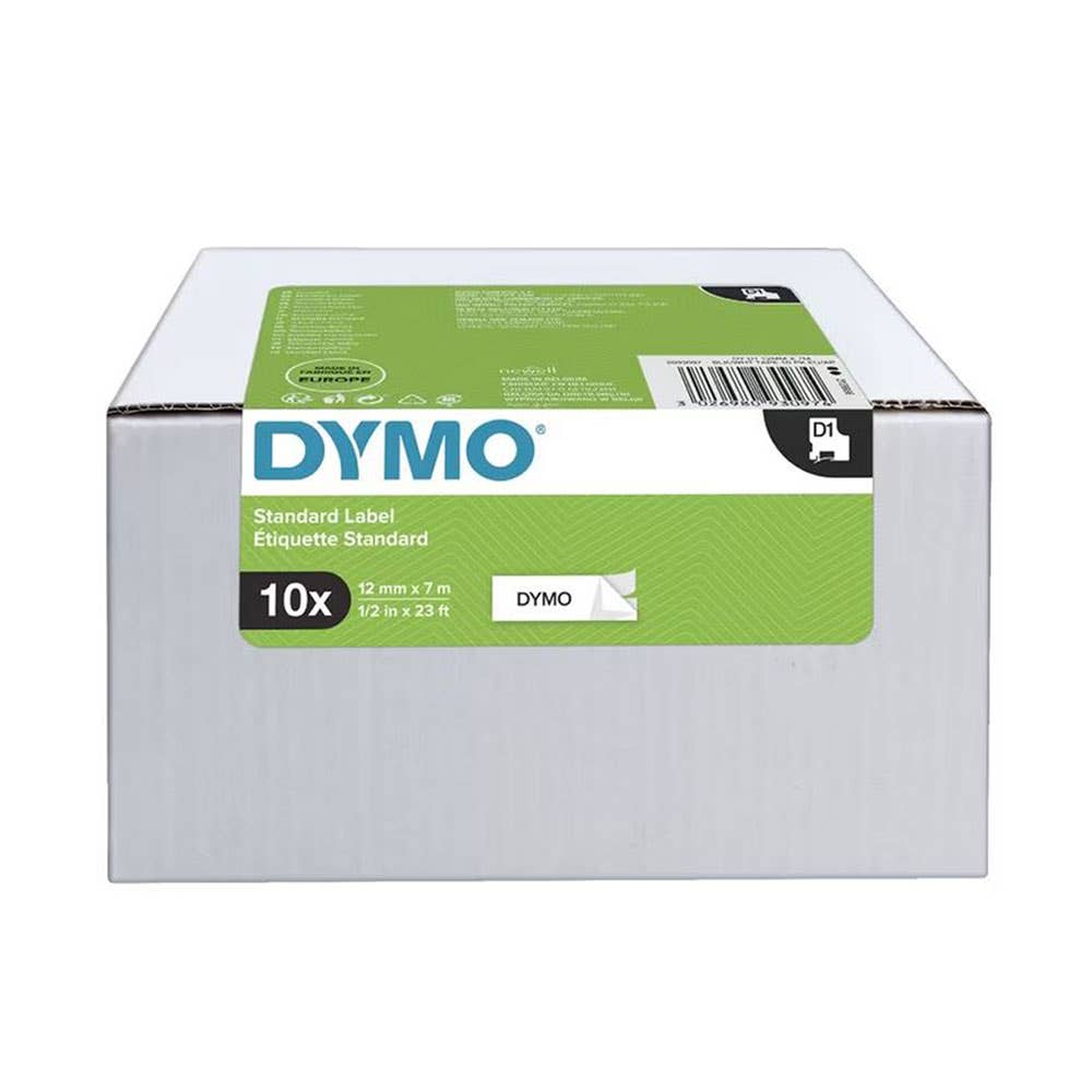 Dymo Labelling Tape D1 12mm X 7M 45013 Black On White (carton 10)_543850_2093097