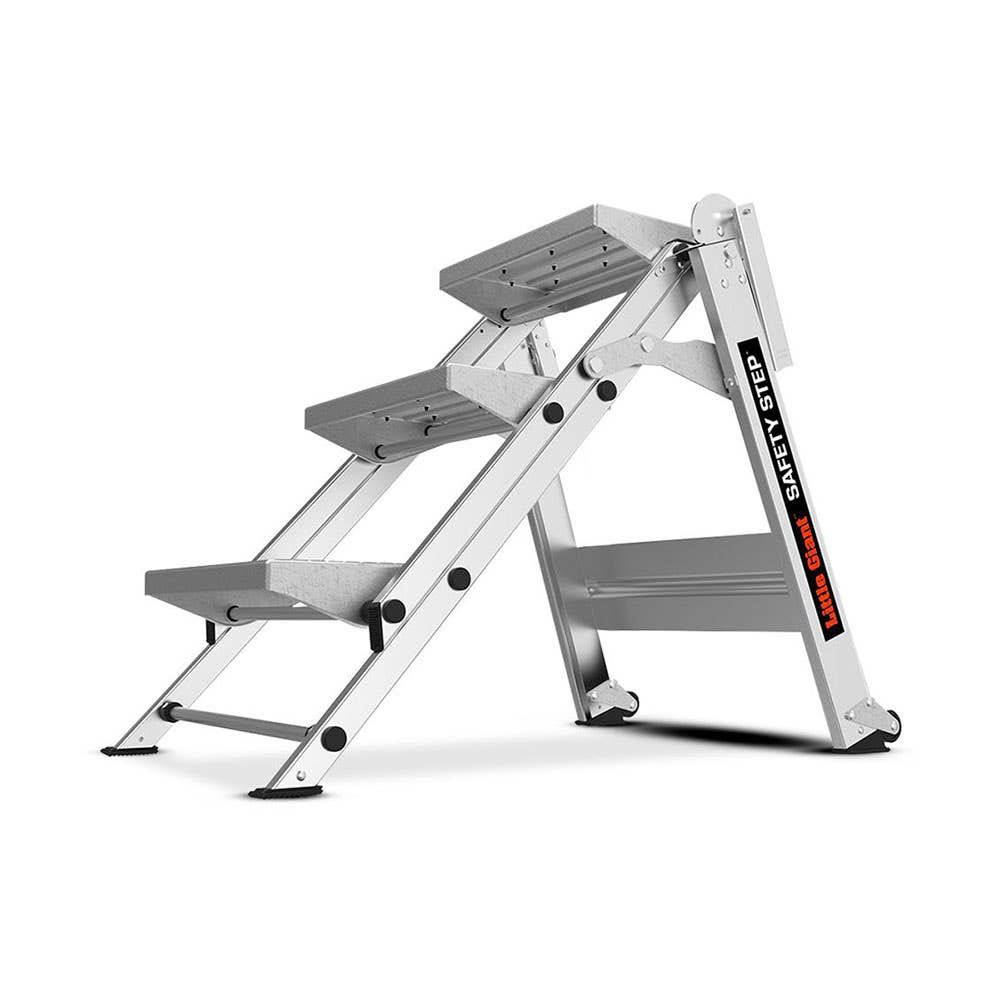 3 Step Safety Aluminium Step Ladder 0.65m 150kg – ATOM