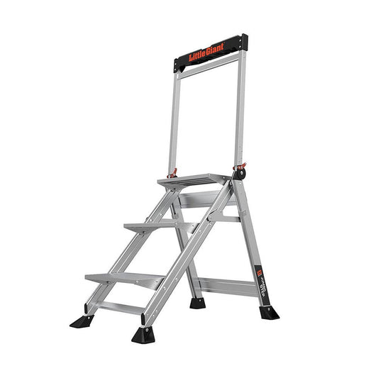 3 Step Jumbo Aluminium Step Ladder with Bar 0.65m 150kg 446541 11903-440