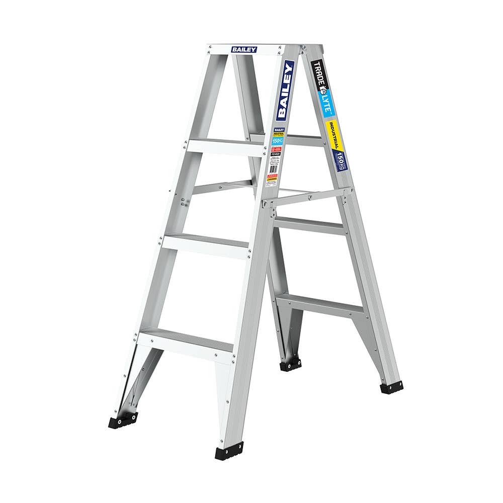 Trade Lyte Aluminium Dual Purpose Ladder 150kg 4 Step 1.2m 40047772 FS14020