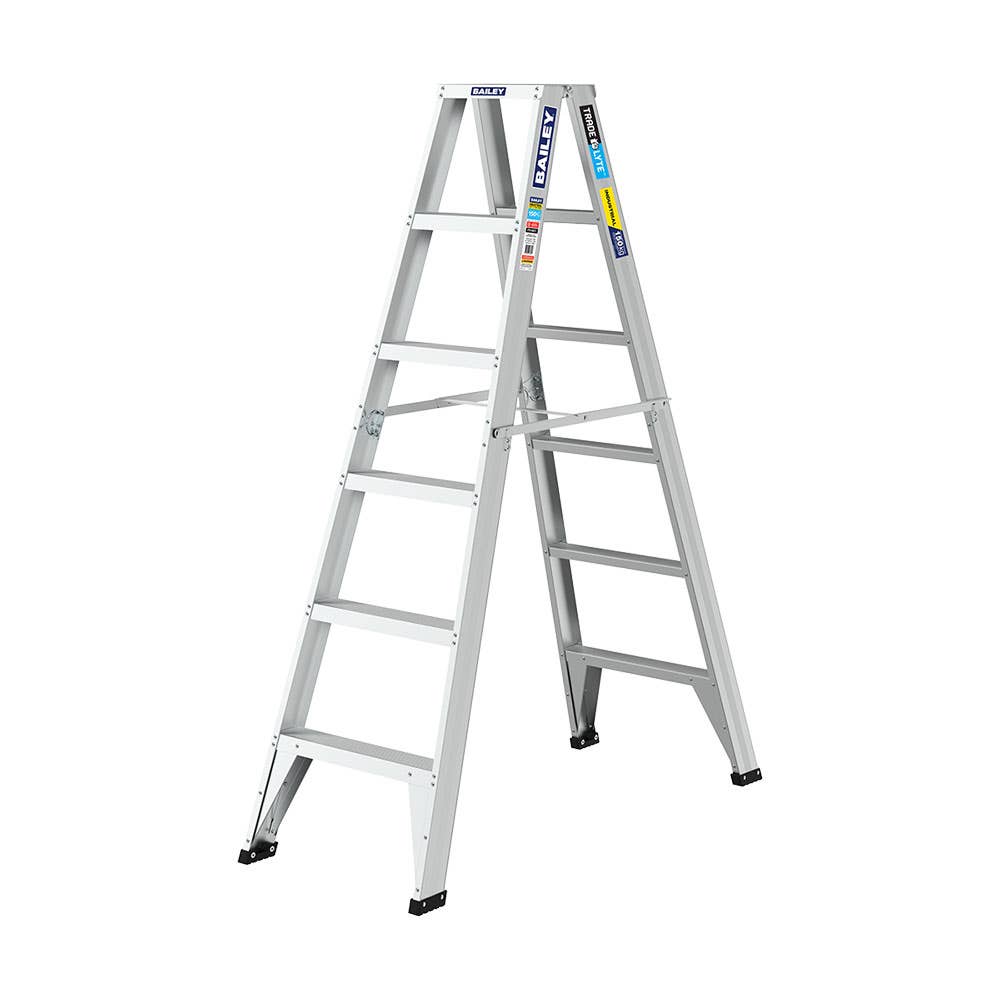 Trade Lyte Aluminium Dual Purpose Ladder 150kg 6 Step 1.8m 40047773 FS14021