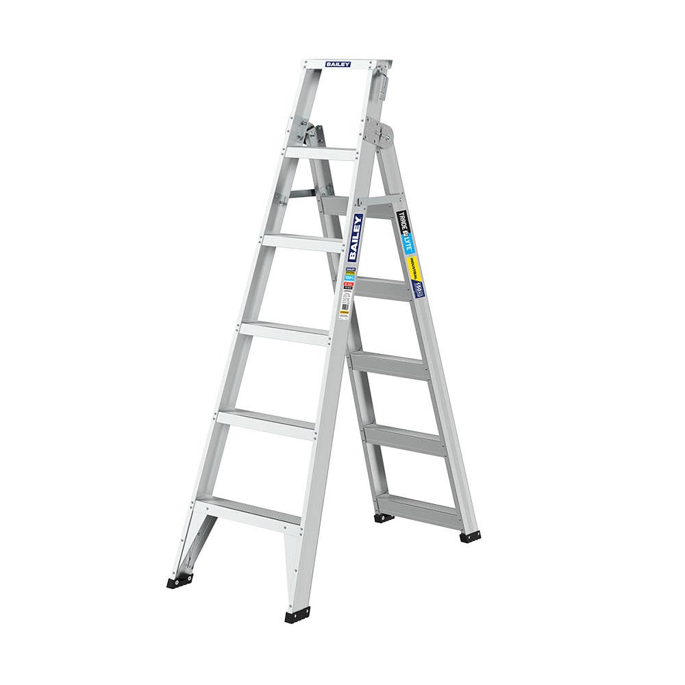 Trade Lyte Aluminium Dual Purpose Ladder 150kg 6 Step 1.8m 40047775 40047775 FS14022