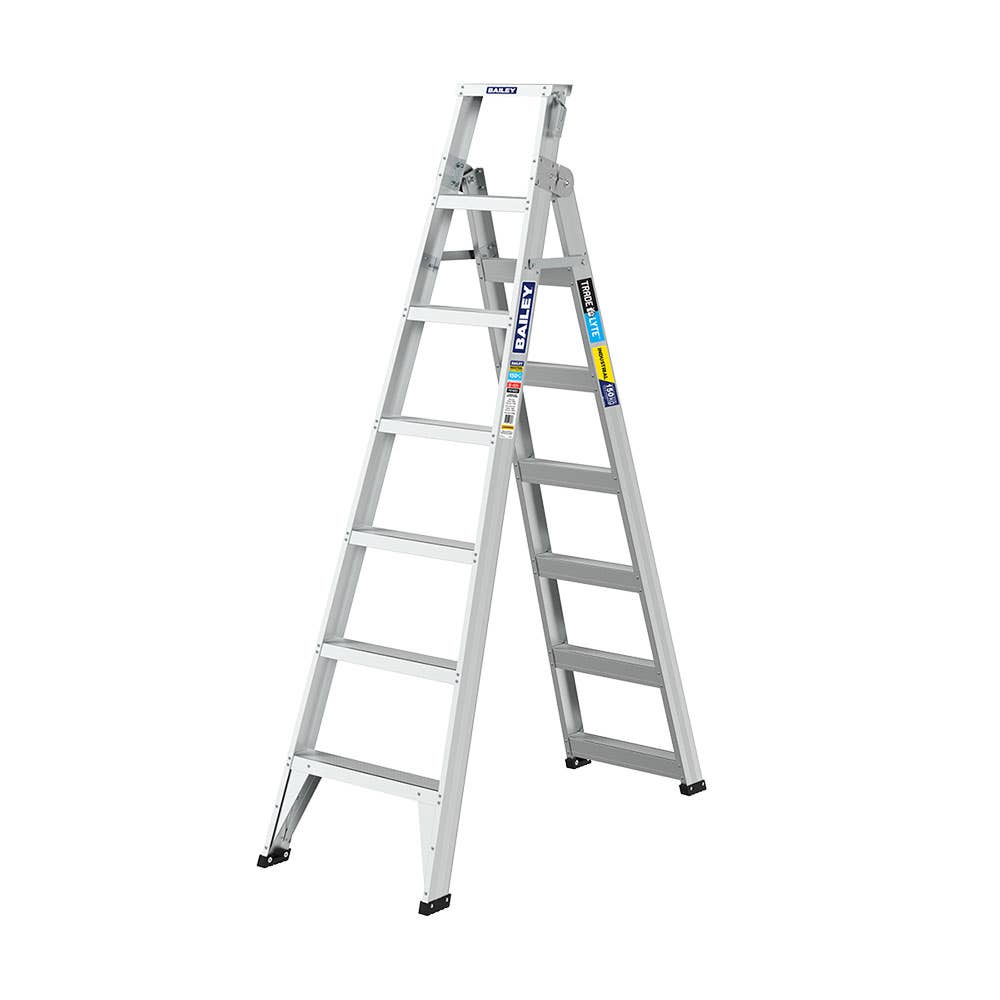 Trade Lyte Aluminium Dual Purpose Ladder 150kg 7 Step 2.1m 40047776 FS14023