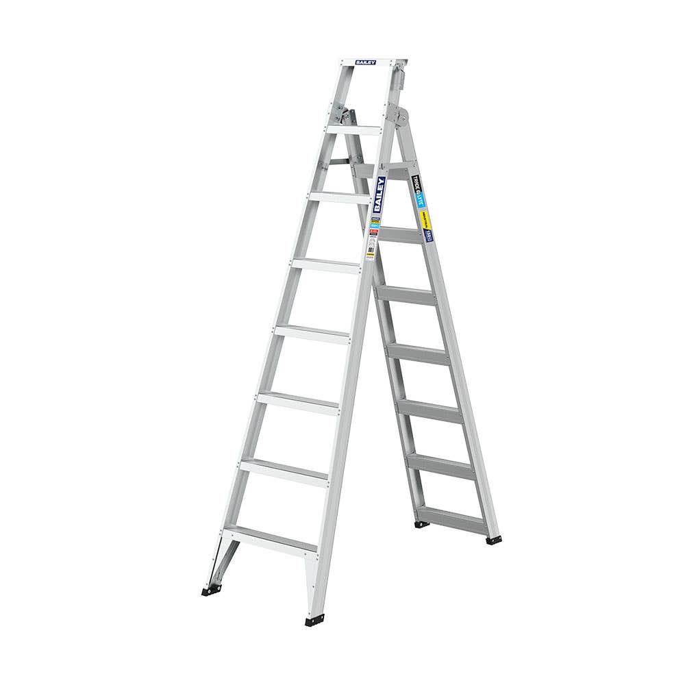 Trade Lyte Aluminium Dual Purpose Ladder 150kg 8 Step 2.4m 40047777 40047777 FS14024