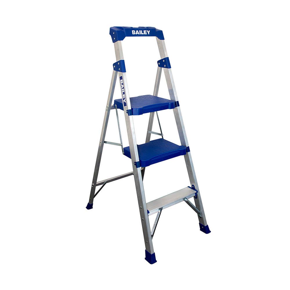 Trade Lyte Industrial Twin Step Aluminium Platform Stepstool 3 Steps 1.39m 135kg 40039260 FS14040