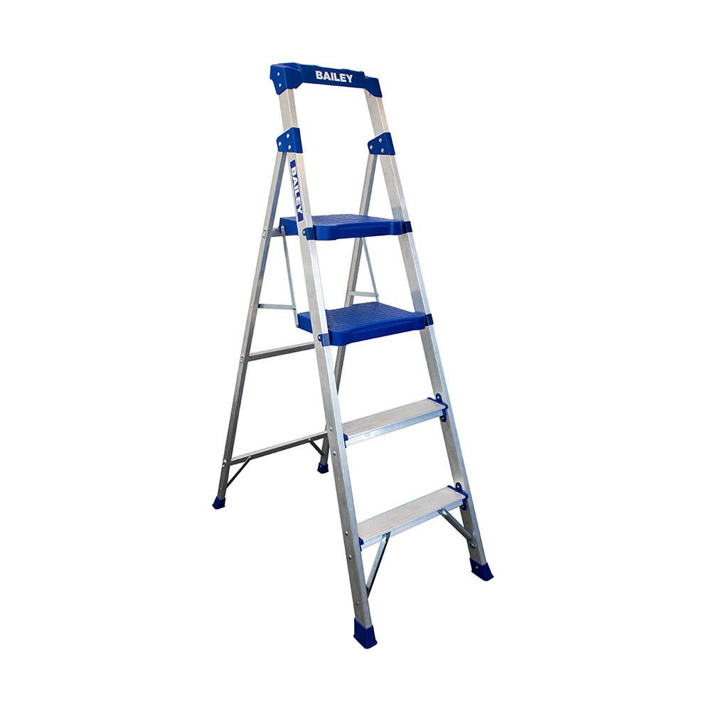 Trade Lyte Industrial Twin Step Aluminium Platform Stepstool 4 Steps 1.7m 135kg 40039261 FS14041