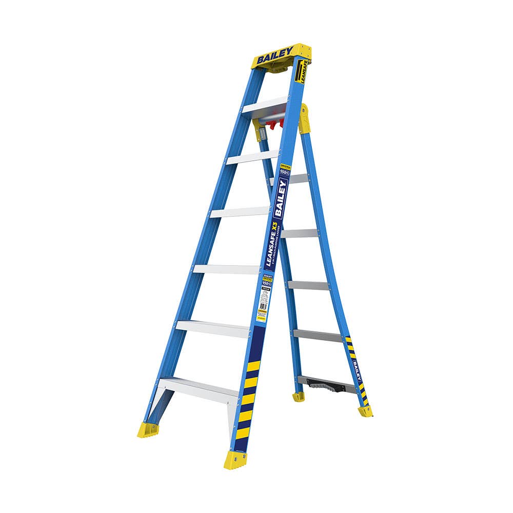 X3 Fibreglass Ladder 150kg 7 Step 2.1m 40047782 FS14148