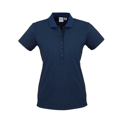Shirt Polo Womens S/S Poly Cotton Viscose Shadow Carbon Blue 10 Biz_297908_P501LS-CARBON-10