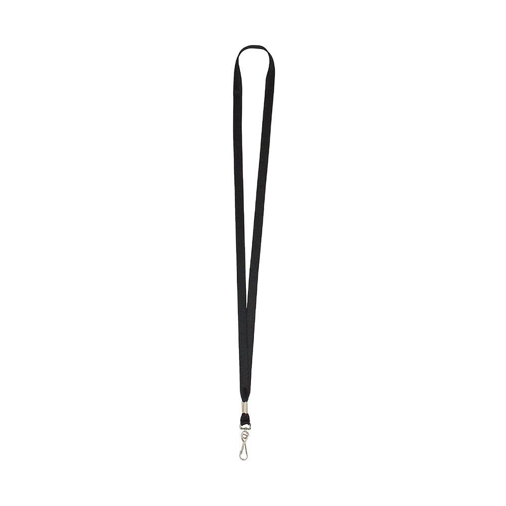 Flat Style ID Lanyard With Swivel Clip Black 10 Pack 39410700 9805002