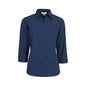 Micro Check Shirt Ladies 3/4slv Navy - 18_36017507_LB8200-NAV-18